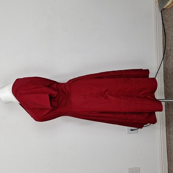 eShakti Red Burgundy Whimsigoth Witchy A-Line Midi Dress W/Pockets Plus Size 2X - Picture 11 of 14